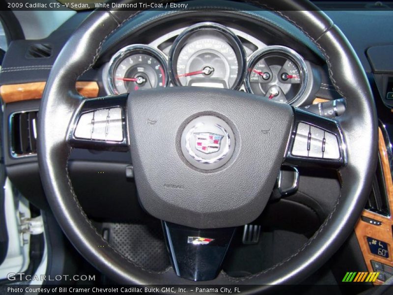 White Diamond Tri-Coat / Ebony 2009 Cadillac CTS -V Sedan