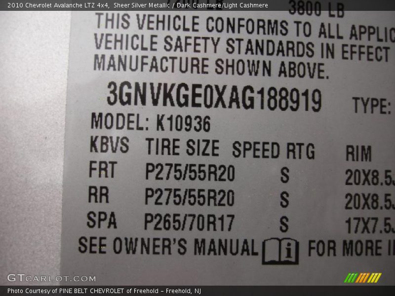 Sheer Silver Metallic / Dark Cashmere/Light Cashmere 2010 Chevrolet Avalanche LTZ 4x4