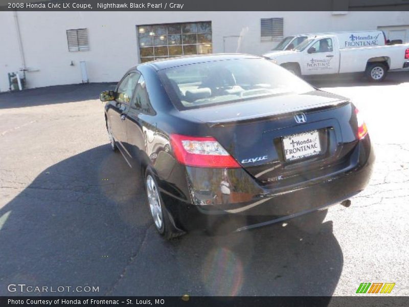 Nighthawk Black Pearl / Gray 2008 Honda Civic LX Coupe