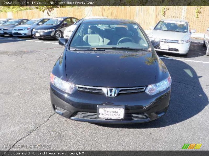 Nighthawk Black Pearl / Gray 2008 Honda Civic LX Coupe
