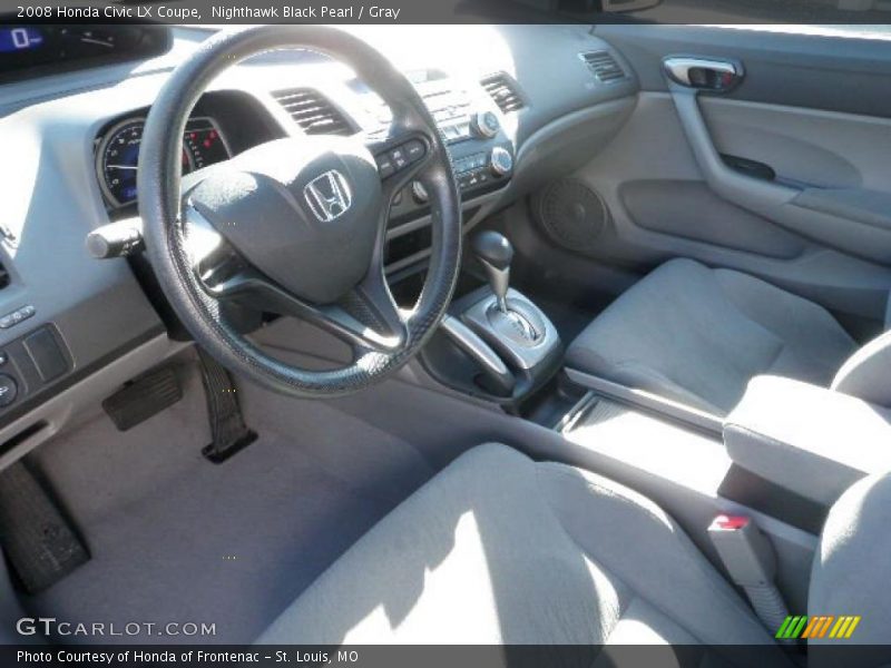 Nighthawk Black Pearl / Gray 2008 Honda Civic LX Coupe