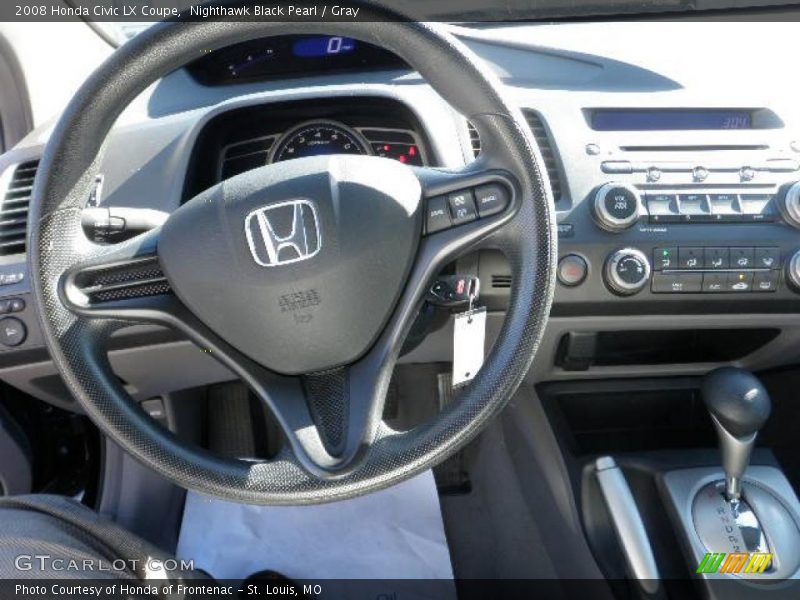 Nighthawk Black Pearl / Gray 2008 Honda Civic LX Coupe