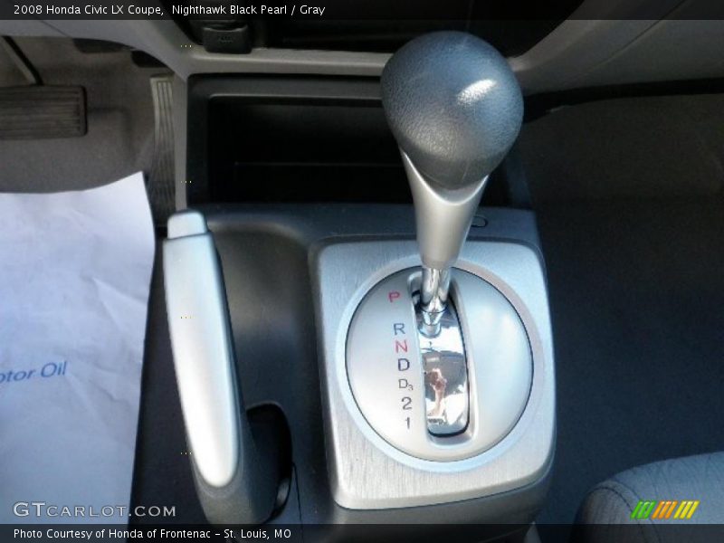 Nighthawk Black Pearl / Gray 2008 Honda Civic LX Coupe