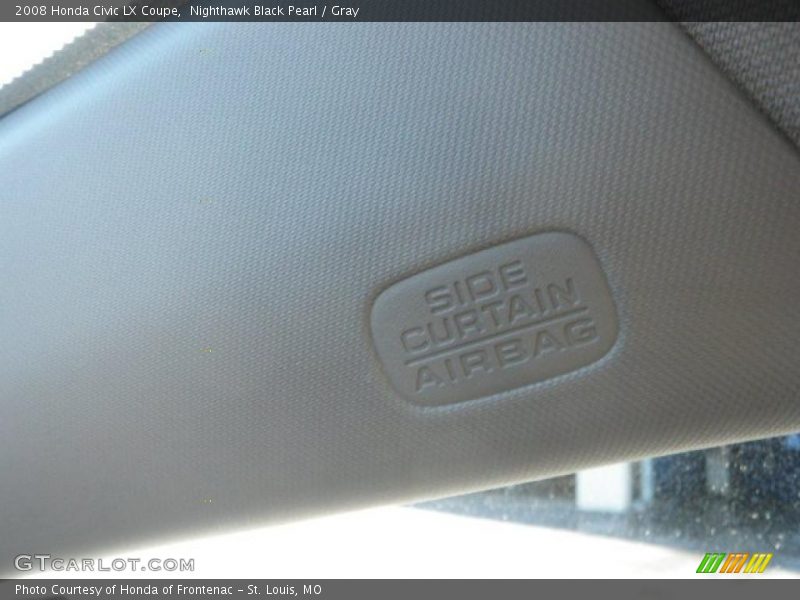 Nighthawk Black Pearl / Gray 2008 Honda Civic LX Coupe