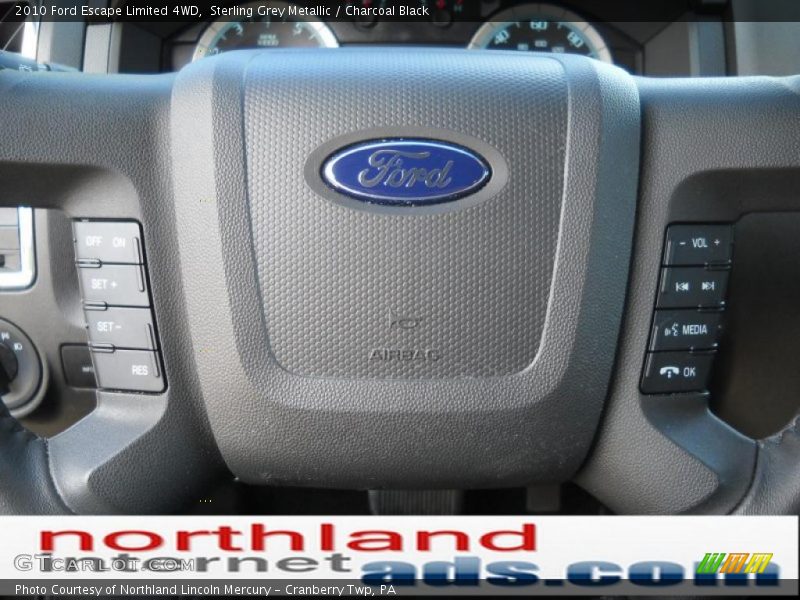 Sterling Grey Metallic / Charcoal Black 2010 Ford Escape Limited 4WD
