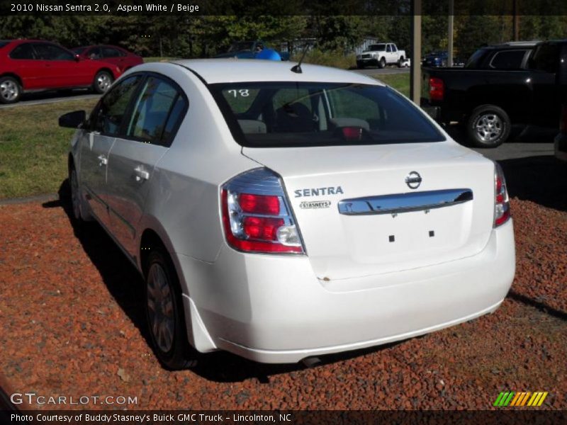 Aspen White / Beige 2010 Nissan Sentra 2.0