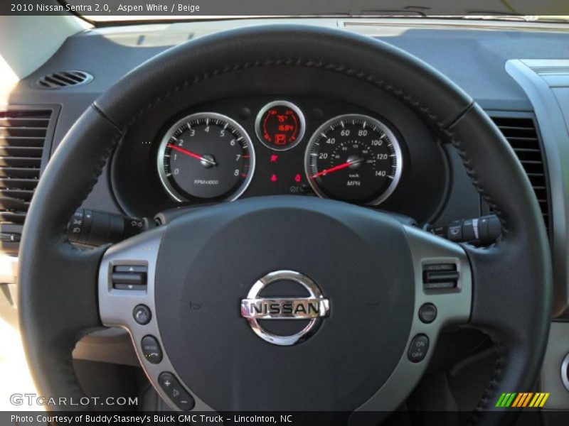 Aspen White / Beige 2010 Nissan Sentra 2.0