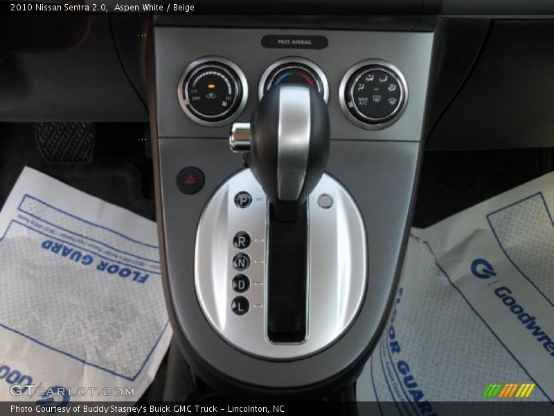 Aspen White / Beige 2010 Nissan Sentra 2.0