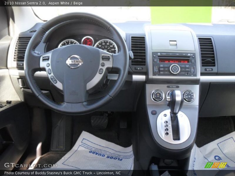 Aspen White / Beige 2010 Nissan Sentra 2.0