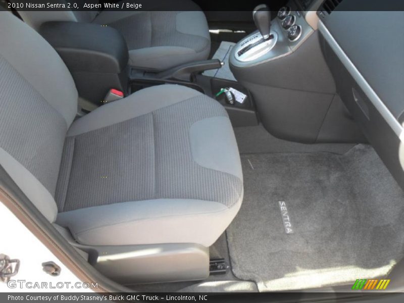 Aspen White / Beige 2010 Nissan Sentra 2.0