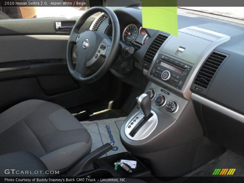 Aspen White / Beige 2010 Nissan Sentra 2.0