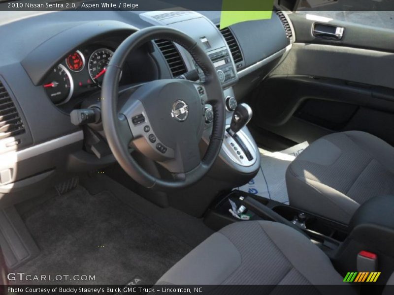 Aspen White / Beige 2010 Nissan Sentra 2.0