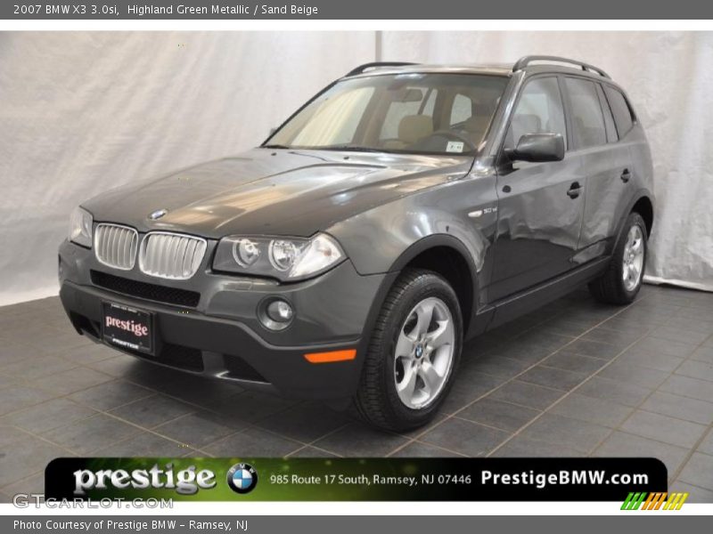 Highland Green Metallic / Sand Beige 2007 BMW X3 3.0si