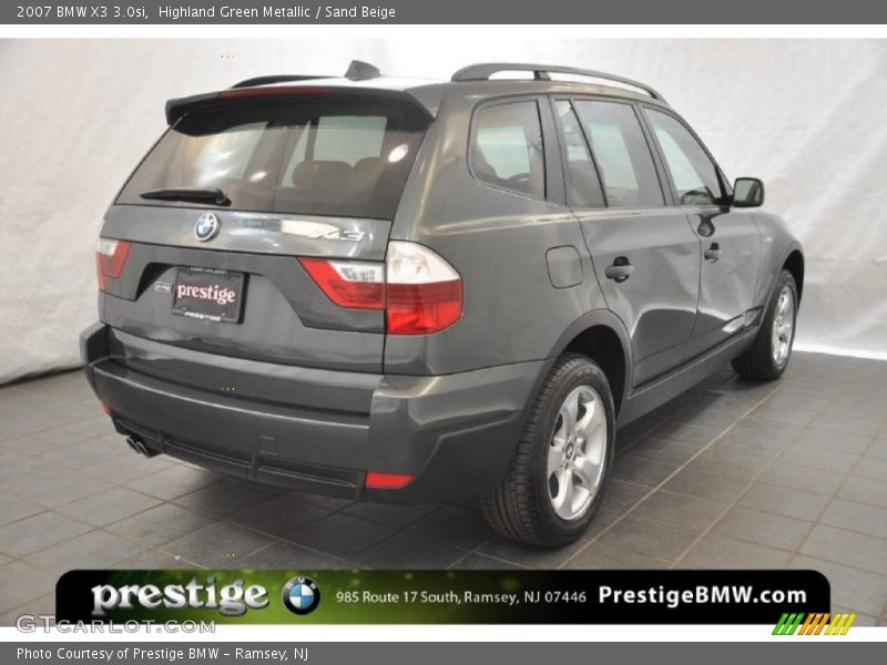Highland Green Metallic / Sand Beige 2007 BMW X3 3.0si