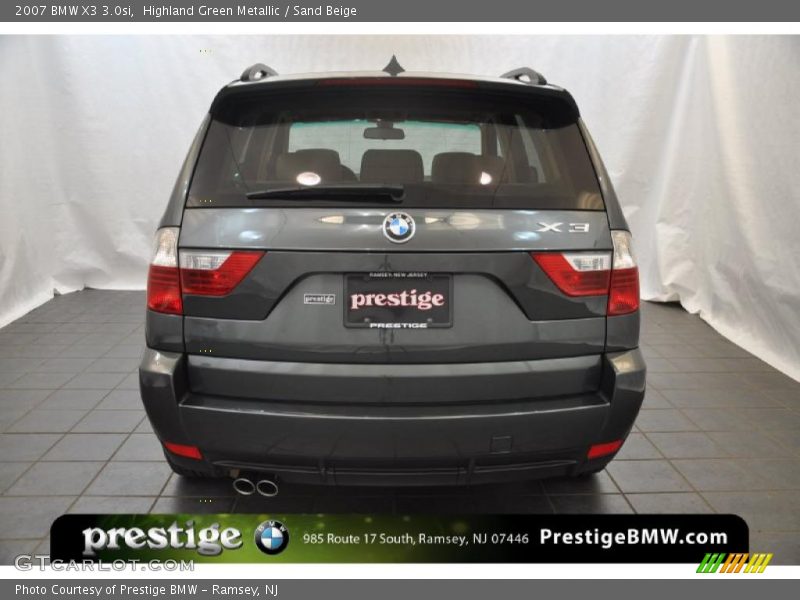 Highland Green Metallic / Sand Beige 2007 BMW X3 3.0si