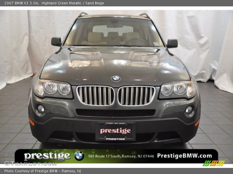 Highland Green Metallic / Sand Beige 2007 BMW X3 3.0si
