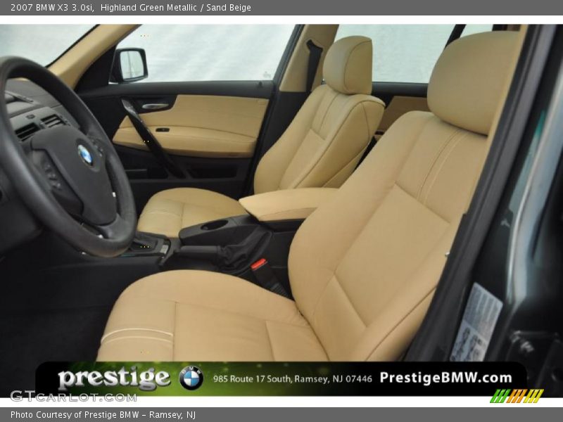 Highland Green Metallic / Sand Beige 2007 BMW X3 3.0si