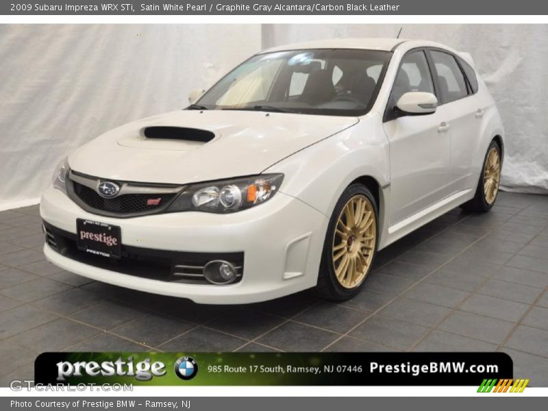 Satin White Pearl / Graphite Gray Alcantara/Carbon Black Leather 2009 Subaru Impreza WRX STi