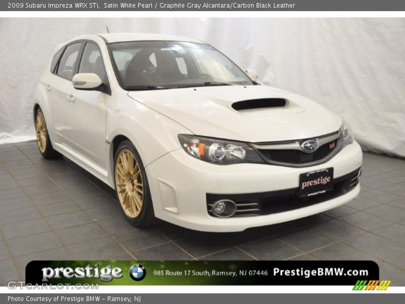 Satin White Pearl / Graphite Gray Alcantara/Carbon Black Leather 2009 Subaru Impreza WRX STi