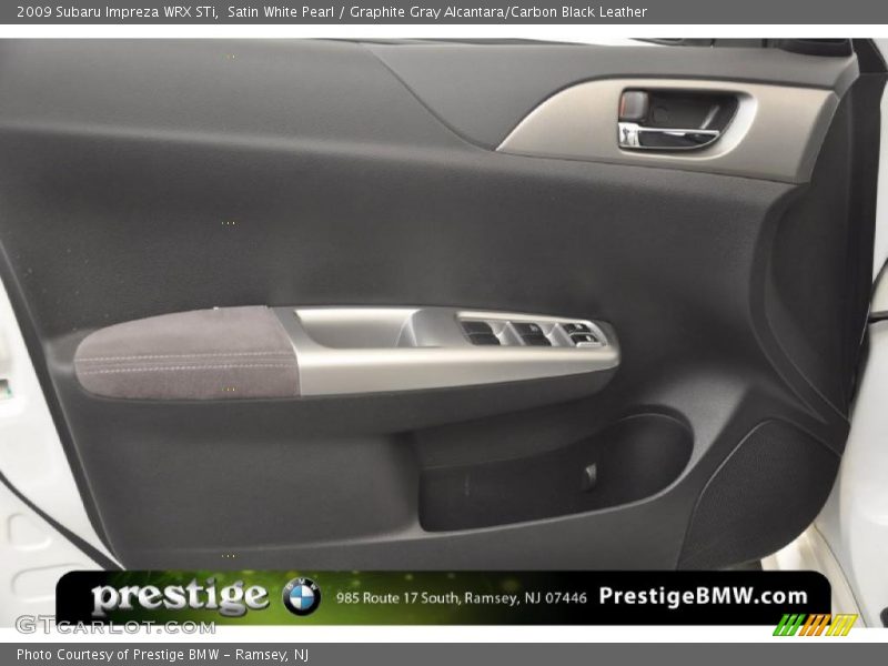 Satin White Pearl / Graphite Gray Alcantara/Carbon Black Leather 2009 Subaru Impreza WRX STi