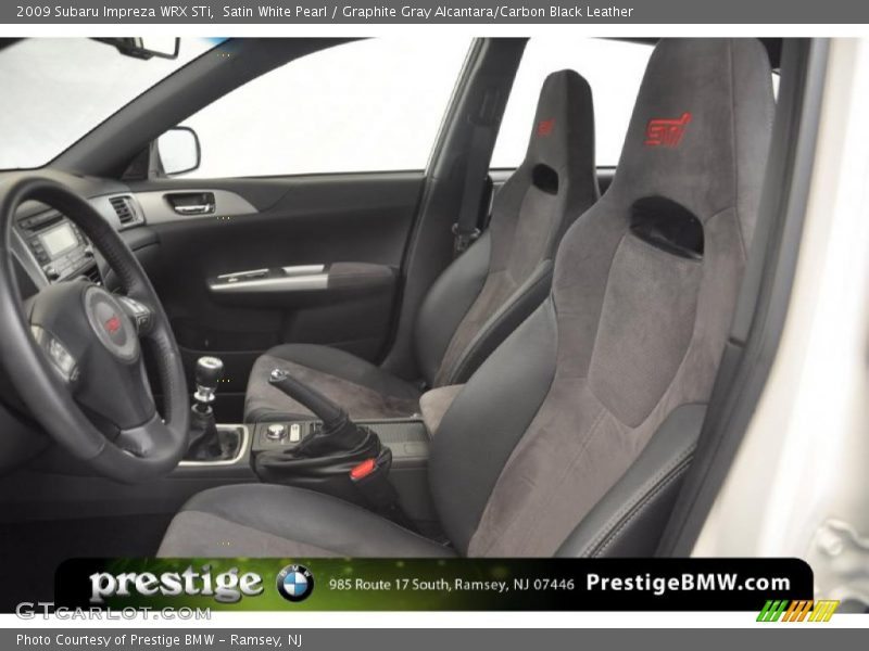 Satin White Pearl / Graphite Gray Alcantara/Carbon Black Leather 2009 Subaru Impreza WRX STi