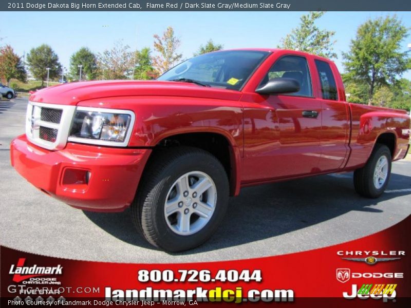 Flame Red / Dark Slate Gray/Medium Slate Gray 2011 Dodge Dakota Big Horn Extended Cab