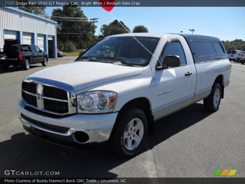 Bright White / Medium Slate Gray 2007 Dodge Ram 1500 SLT Regular Cab