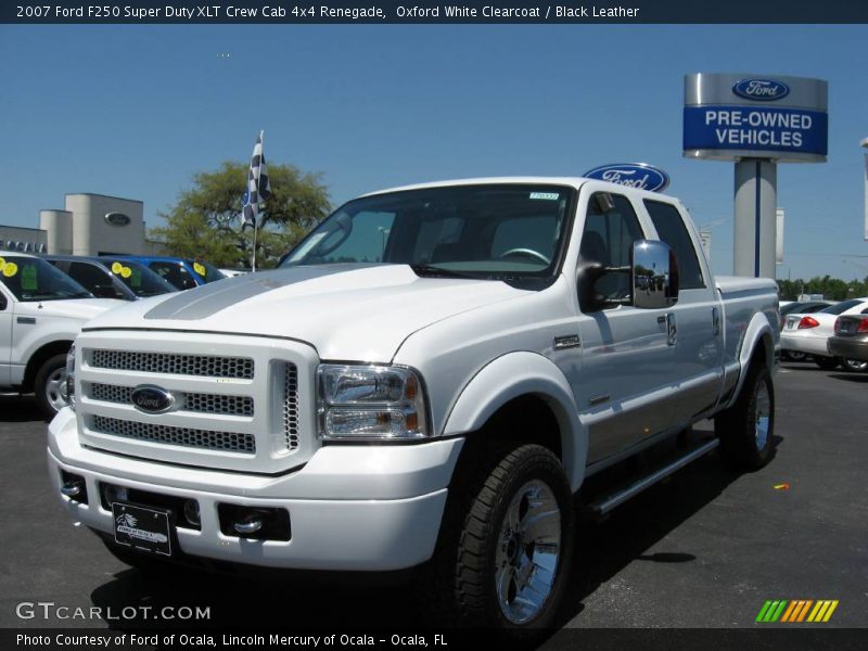 Oxford White Clearcoat / Black Leather 2007 Ford F250 Super Duty XLT Crew Cab 4x4 Renegade