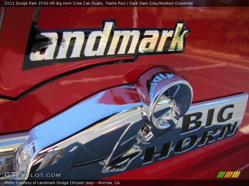 Flame Red / Dark Slate Gray/Medium Graystone 2011 Dodge Ram 3500 HD Big Horn Crew Cab Dually