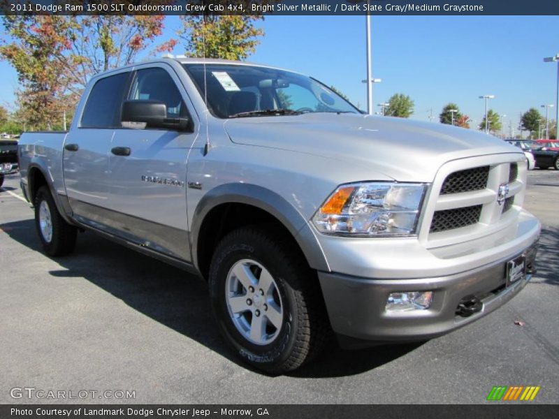 Bright Silver Metallic / Dark Slate Gray/Medium Graystone 2011 Dodge Ram 1500 SLT Outdoorsman Crew Cab 4x4