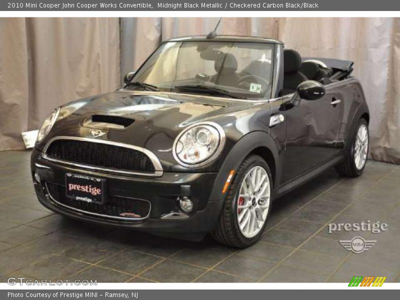 Midnight Black Metallic / Checkered Carbon Black/Black 2010 Mini Cooper John Cooper Works Convertible