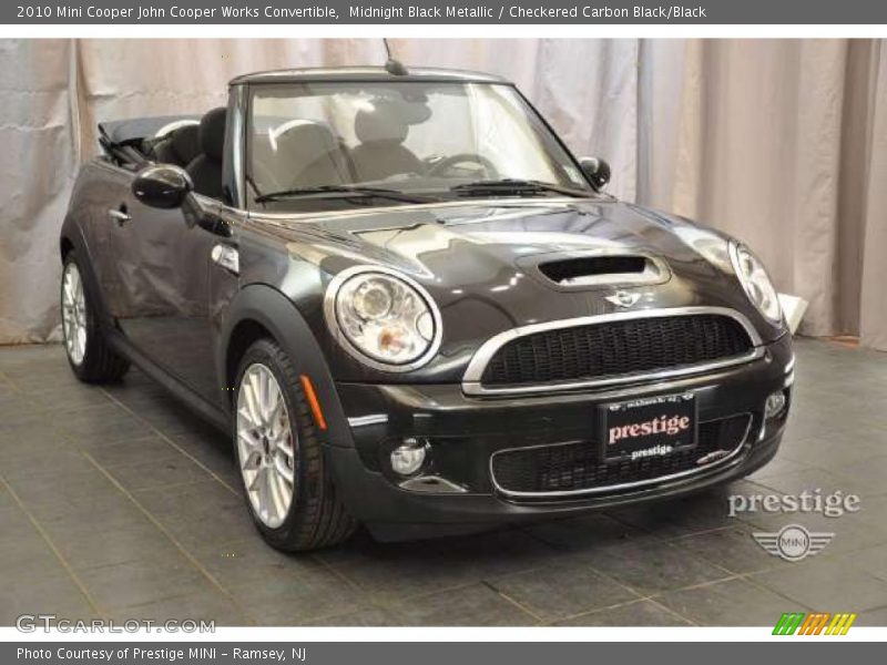 Midnight Black Metallic / Checkered Carbon Black/Black 2010 Mini Cooper John Cooper Works Convertible