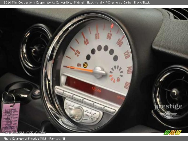 Midnight Black Metallic / Checkered Carbon Black/Black 2010 Mini Cooper John Cooper Works Convertible