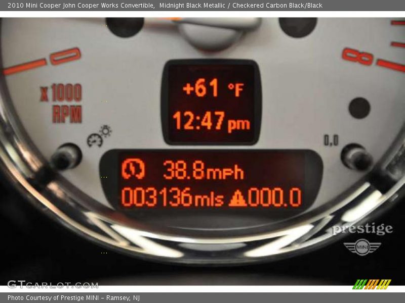 Midnight Black Metallic / Checkered Carbon Black/Black 2010 Mini Cooper John Cooper Works Convertible