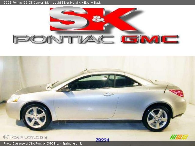 Liquid Silver Metallic / Ebony Black 2008 Pontiac G6 GT Convertible