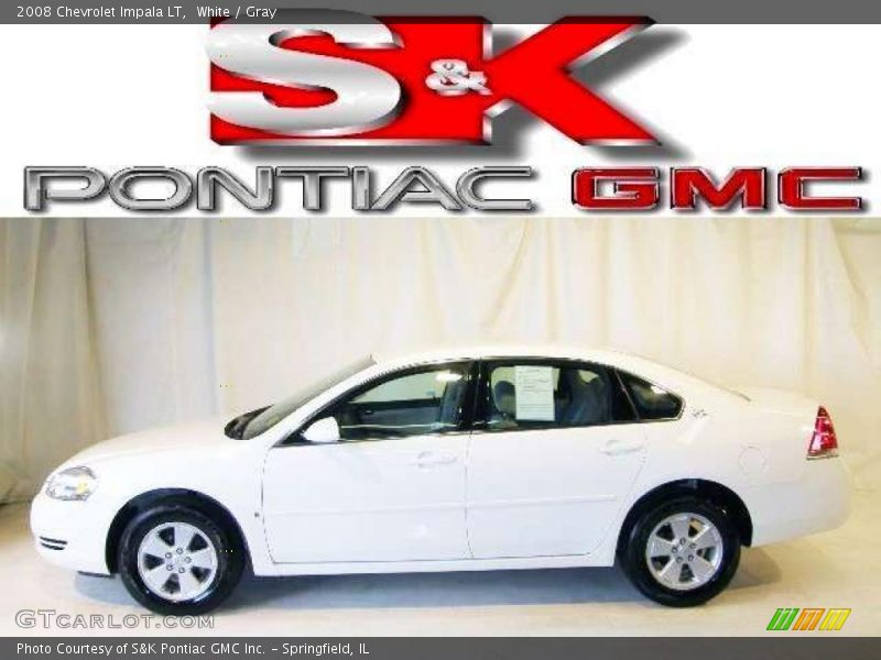 White / Gray 2008 Chevrolet Impala LT