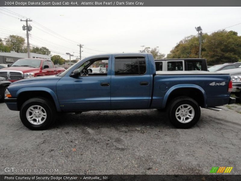 Atlantic Blue Pearl / Dark Slate Gray 2004 Dodge Dakota Sport Quad Cab 4x4
