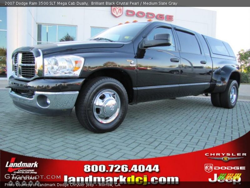 Brilliant Black Crystal Pearl / Medium Slate Gray 2007 Dodge Ram 3500 SLT Mega Cab Dually