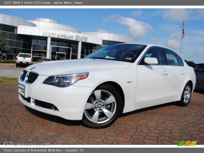 Alpine White / Black 2007 BMW 5 Series 525i Sedan