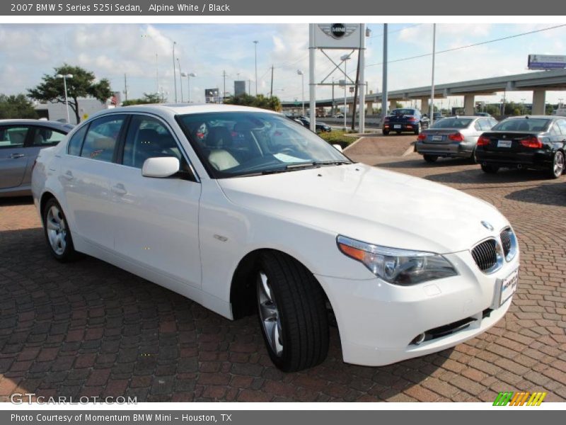 Alpine White / Black 2007 BMW 5 Series 525i Sedan