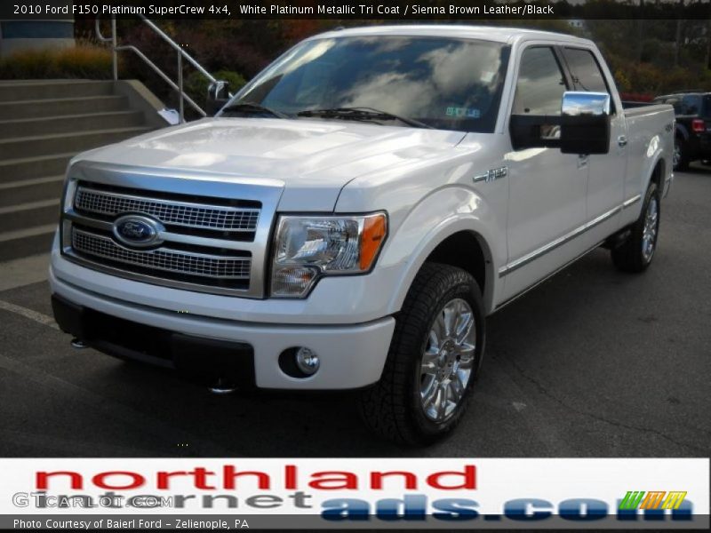 White Platinum Metallic Tri Coat / Sienna Brown Leather/Black 2010 Ford F150 Platinum SuperCrew 4x4