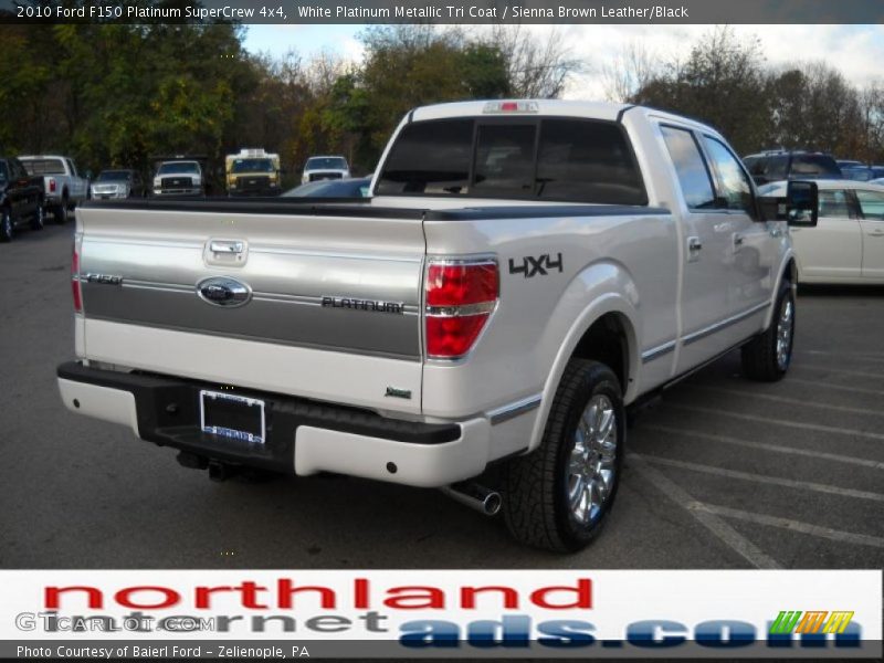 White Platinum Metallic Tri Coat / Sienna Brown Leather/Black 2010 Ford F150 Platinum SuperCrew 4x4