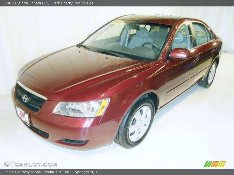 Dark Cherry Red / Beige 2008 Hyundai Sonata GLS