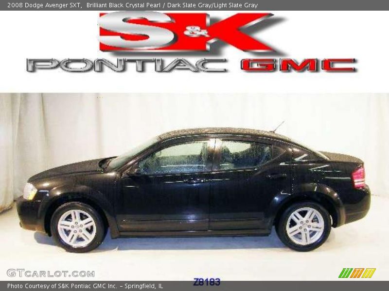 Brilliant Black Crystal Pearl / Dark Slate Gray/Light Slate Gray 2008 Dodge Avenger SXT