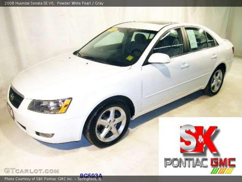 Powder White Pearl / Gray 2008 Hyundai Sonata SE V6