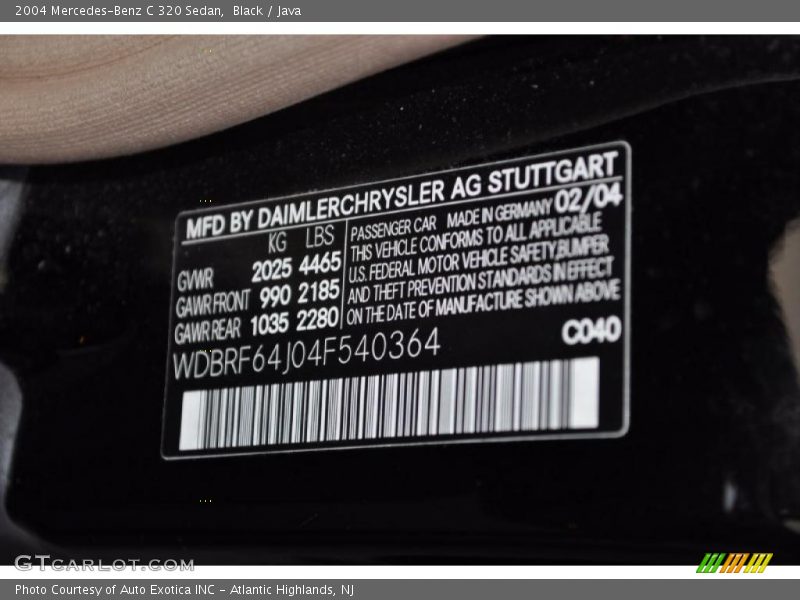 Black / Java 2004 Mercedes-Benz C 320 Sedan