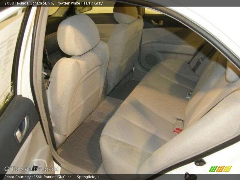 Powder White Pearl / Gray 2008 Hyundai Sonata SE V6