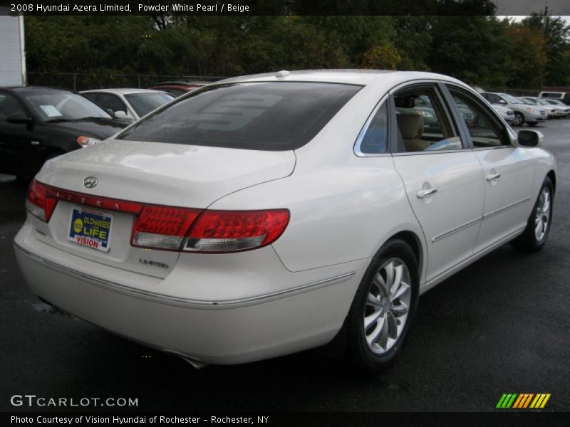 Powder White Pearl / Beige 2008 Hyundai Azera Limited