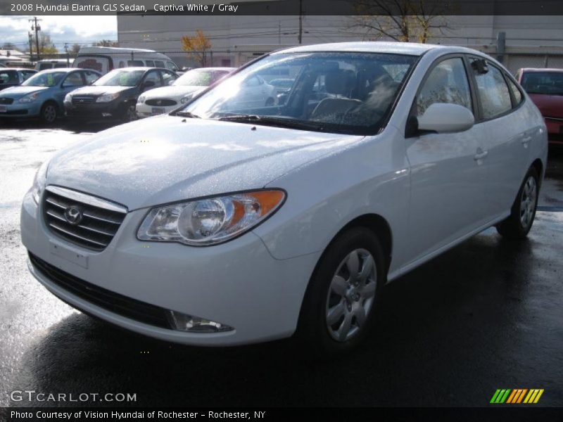 Captiva White / Gray 2008 Hyundai Elantra GLS Sedan