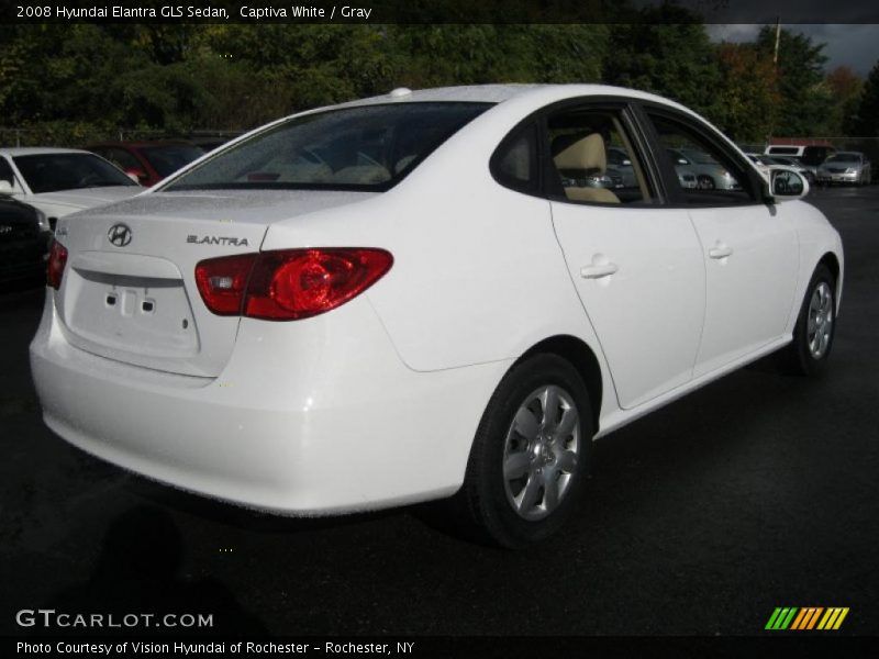 Captiva White / Gray 2008 Hyundai Elantra GLS Sedan